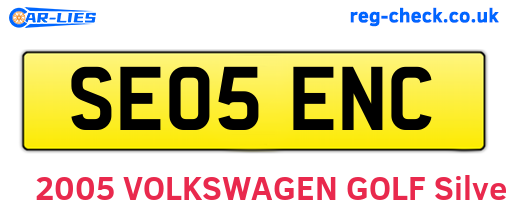 SE05ENC are the vehicle registration plates.