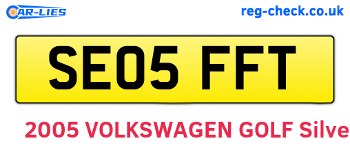 SE05FFT are the vehicle registration plates.