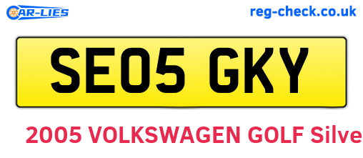 SE05GKY are the vehicle registration plates.