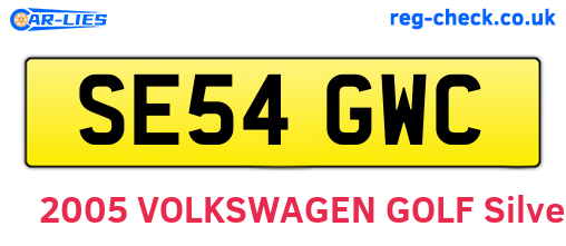SE54GWC are the vehicle registration plates.