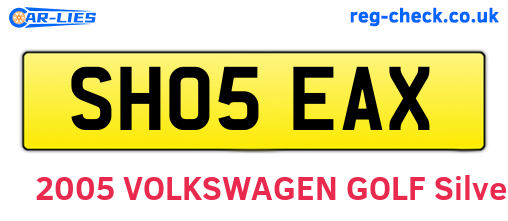 SH05EAX are the vehicle registration plates.