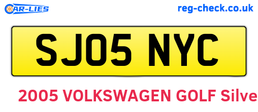SJ05NYC are the vehicle registration plates.