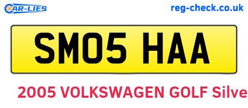 SM05HAA are the vehicle registration plates.
