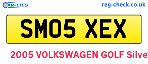 SM05XEX are the vehicle registration plates.