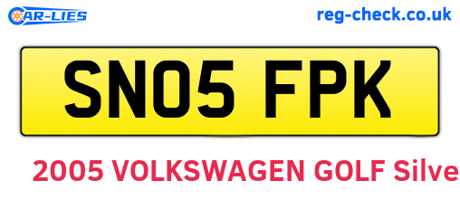 SN05FPK are the vehicle registration plates.