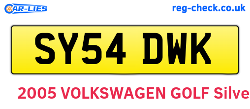 SY54DWK are the vehicle registration plates.