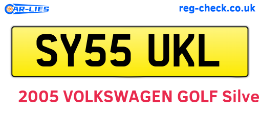 SY55UKL are the vehicle registration plates.