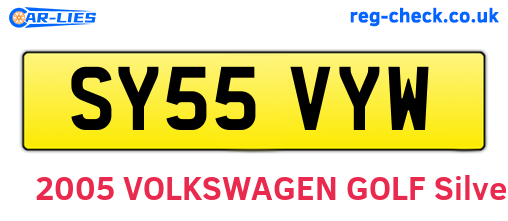 SY55VYW are the vehicle registration plates.
