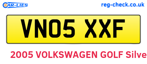 VN05XXF are the vehicle registration plates.