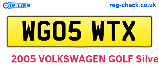 WG05WTX are the vehicle registration plates.