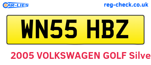 WN55HBZ are the vehicle registration plates.