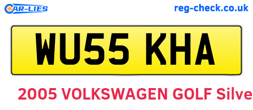 WU55KHA are the vehicle registration plates.