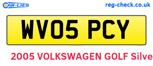 WV05PCY are the vehicle registration plates.