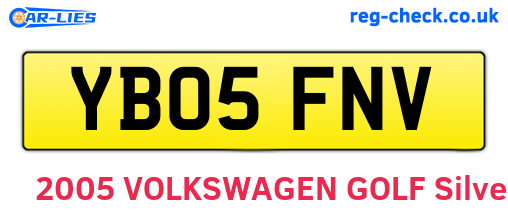 YB05FNV are the vehicle registration plates.