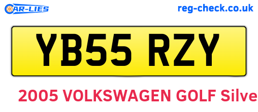 YB55RZY are the vehicle registration plates.