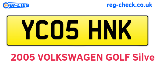 YC05HNK are the vehicle registration plates.