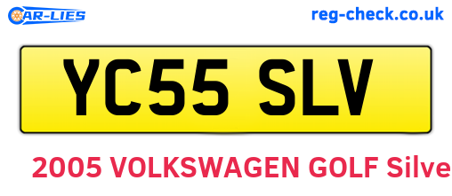 YC55SLV are the vehicle registration plates.