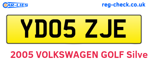 YD05ZJE are the vehicle registration plates.