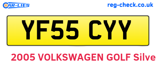 YF55CYY are the vehicle registration plates.