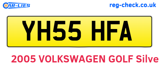 YH55HFA are the vehicle registration plates.