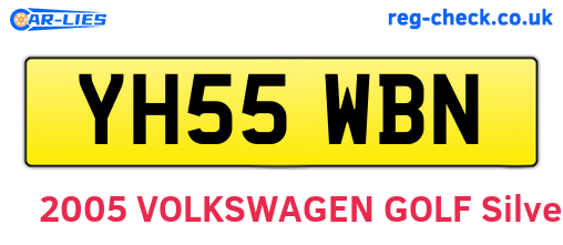 YH55WBN are the vehicle registration plates.