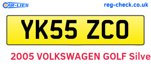 YK55ZCO are the vehicle registration plates.