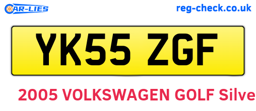 YK55ZGF are the vehicle registration plates.
