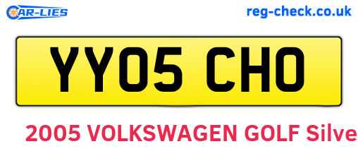 YY05CHO are the vehicle registration plates.