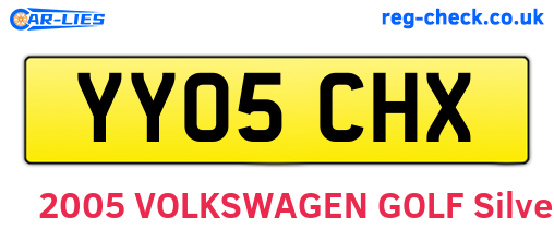 YY05CHX are the vehicle registration plates.