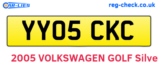 YY05CKC are the vehicle registration plates.