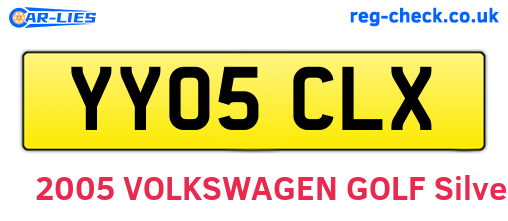 YY05CLX are the vehicle registration plates.