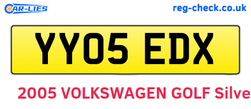 YY05EDX are the vehicle registration plates.