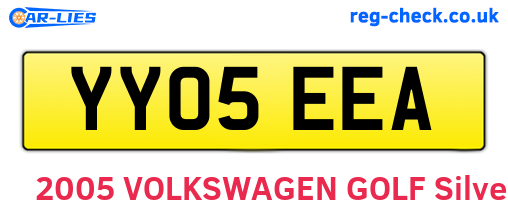 YY05EEA are the vehicle registration plates.