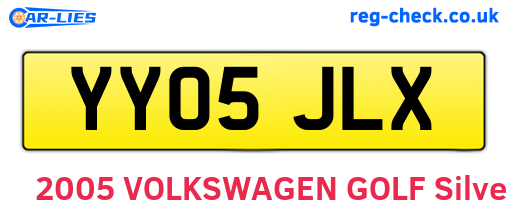 YY05JLX are the vehicle registration plates.