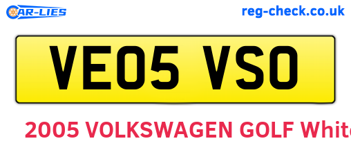 VE05VSO are the vehicle registration plates.