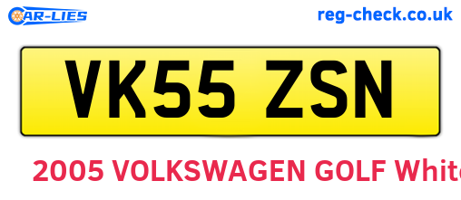 VK55ZSN are the vehicle registration plates.