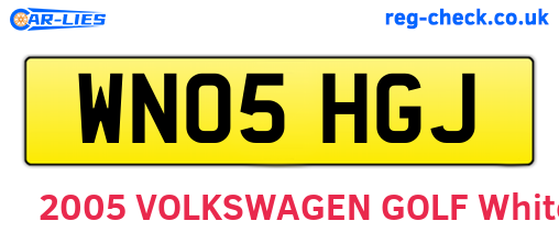 WN05HGJ are the vehicle registration plates.