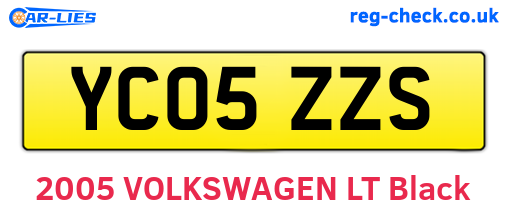 YC05ZZS are the vehicle registration plates.