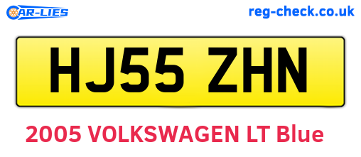 HJ55ZHN are the vehicle registration plates.
