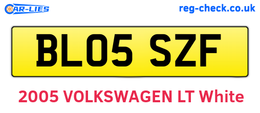 BL05SZF are the vehicle registration plates.