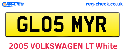 GL05MYR are the vehicle registration plates.