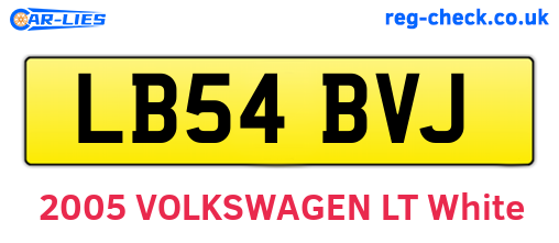 LB54BVJ are the vehicle registration plates.