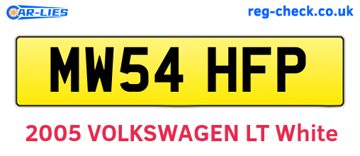 MW54HFP are the vehicle registration plates.