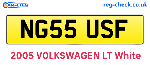 NG55USF are the vehicle registration plates.