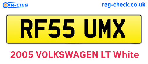 RF55UMX are the vehicle registration plates.