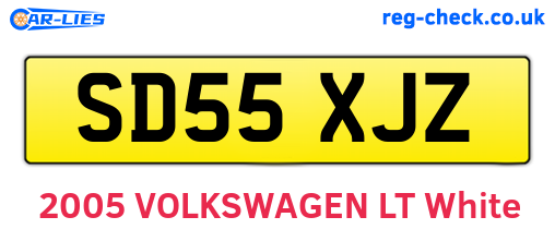 SD55XJZ are the vehicle registration plates.