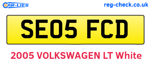 SE05FCD are the vehicle registration plates.