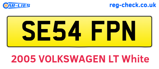 SE54FPN are the vehicle registration plates.