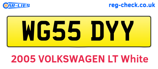WG55DYY are the vehicle registration plates.