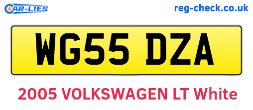 WG55DZA are the vehicle registration plates.